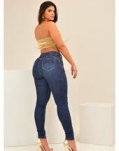 Calça Jeans Skinny com Botões Laterais Atacado na Rua 44 Goiânia