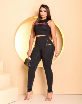 Calça Skinny Montaria com Bolso