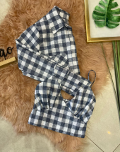 Camisa Feminina Com Cropped Xadrez Atacado na Rua 44 Goiânia