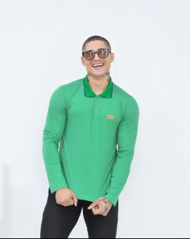 Camisa Polo Mangas Longas Masculina
