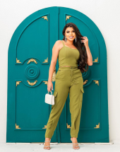 Conjunto Calça Cargo e Cropped Liso Atacado na Rua 44 Goiânia