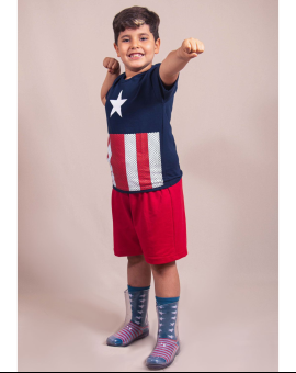 Conjunto Infantil Menino Capitão América