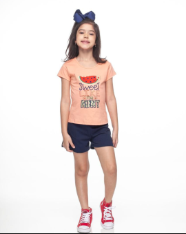 Conjunto Infantil Short e Blusa Estampada