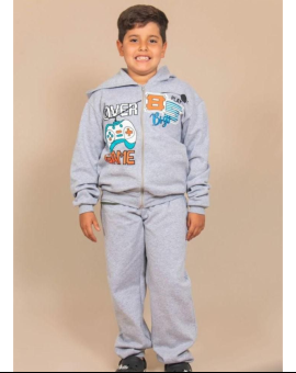 Conjunto Moletom Kids Estampado com Capuz