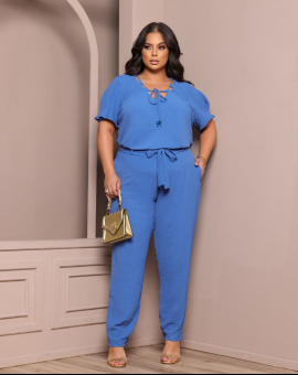 Conjunto Plus Size Calça e Blusa Liso