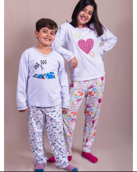 Pijama Infantil Calça e Camisa Estampada