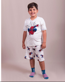 Pijama Infantil Homem Aranha Short e Camisa