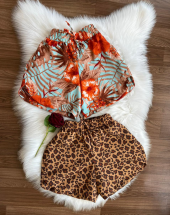 Short Curto Estampado de Elástico Atacado na Rua 44 Goiânia