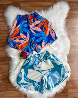 Short Curto Estampado de Elástico