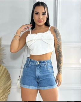 Short Jeans Feminino Lavagem Clara