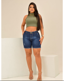 Short Jeans Feminino Lavagem Escura