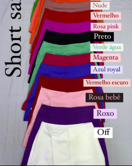 Short Saia Alfaiataria Liso Elegante