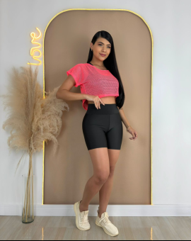 Blusa Fitness Cropped com Telinha