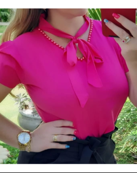 Blusa Soltinha Moda Evangélica com Laço