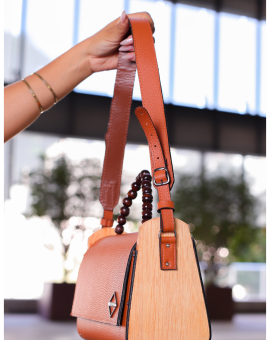 Bolsa Baú Transversal Feminina de Couro