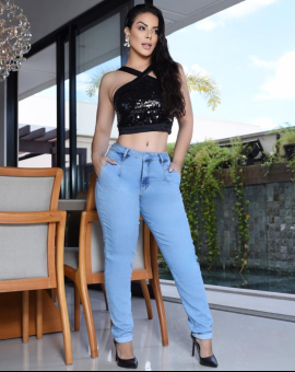 Calça Jeans Skinny Lavagem Clara