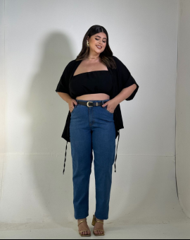 Calça Plus Size Jeans Básica