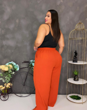 Calça Plus Size Pantalona Cós de Elástico Atacado Rua 44 Goiânia