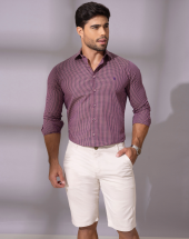 Camisa Masculina Microxadrez Manga Longa Atacado na Rua 44 Goiânia