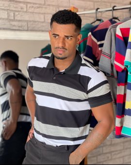 Camisa Polo Masculina Listrada