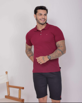 Camisa Polo Masculina sem Estampa