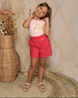 Conjunto de Menina Short Cintura Alta e Blusa