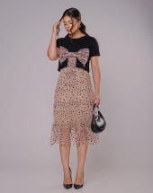 Conjunto Feminino Blusa e Saia Tule Poá Atacado Rua 44 Goiania