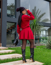 Conjunto Feminino Inverno Saia e Cropped Manga Longa Atacado na Rua 44 Goiânia