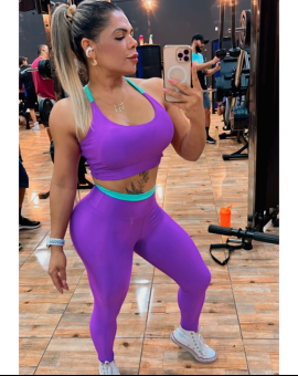 Conjunto Fitness Calça Legging e Top Roupa de Malhar