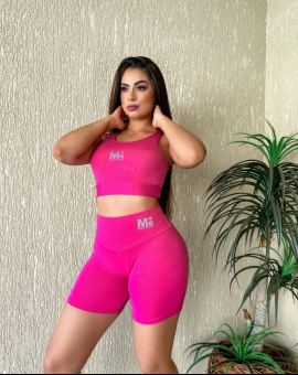 Conjunto Fitness Feminino Short e Top Zero Transparência