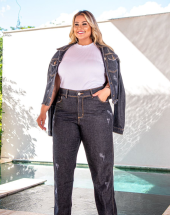 Jaqueta Jeans Plus Size Escura Atacado na Rua 44 Goiânia