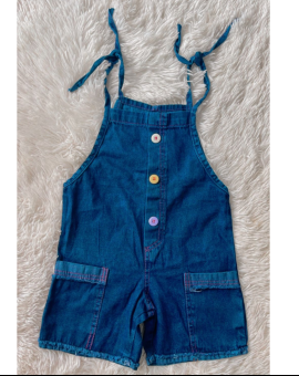 Jardineira Jeans Infantil com Bolsos