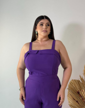 Macacão Plus Size de Alcinhas e Lastex Atacado na Rua 44 Goiânia