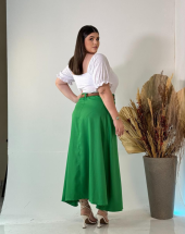 Saia Longa Plus Size com Cinto Atacado na Rua 44 Goiânia