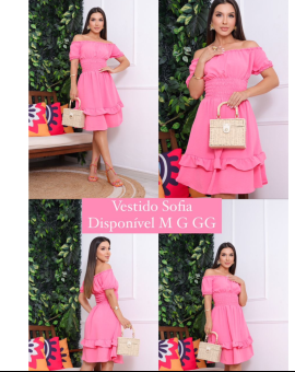 Vestido Curto Ciganinha com Babado