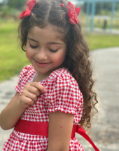 Vestido Festa Junina Infantil Xadez Atacado na Rua 44 Goiânia