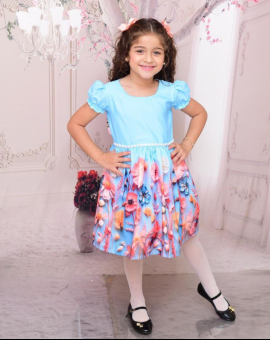 Vestido Infantil Curto Bordado a Mão