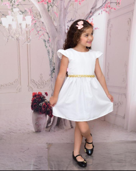 Vestido Infantil Curto Todo Branco