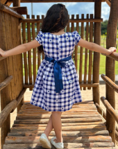 Vestido Infantil Festa Junina Quadriculado Atacado na Rua 44 Goiânia