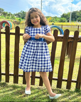 Vestido Infantil Festa Junina Quadriculado