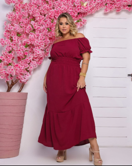 Vestido Longuete Lastex Ciganinha