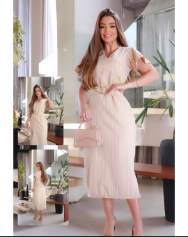 Vestido Midi com Cinto Elegante