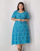 Vestido Midi com Manga Morcego Atacado na Rua 44 Goiânia Atacado na Rua 44 Goiânia