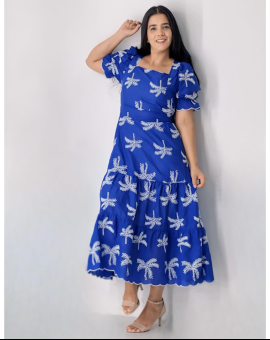 Vestido Midi Laise Manga Curta