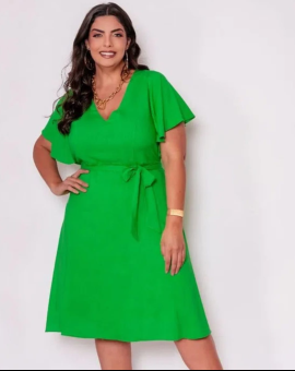 Vestido Plus Size de Linho Liso Moda Evangélica – ATACADO