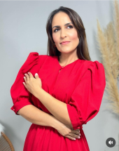 Vestido Rodado Moda Cristã Vermelho Atacado na Rua 44 Goiânia