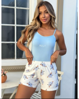 Baby Doll Feminino Verão Confortável Estampa de Coala