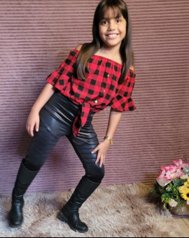 Blusa Ciganinha Xadrez para Festa Junina