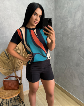 Blusa com Estampa Feminina de Algodão 100%