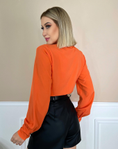 Camisa Feminina Manga Bufante Gola V Atacado na Rua 44 Goiânia